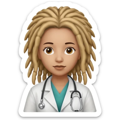 girl doctor with dreadlock sticker