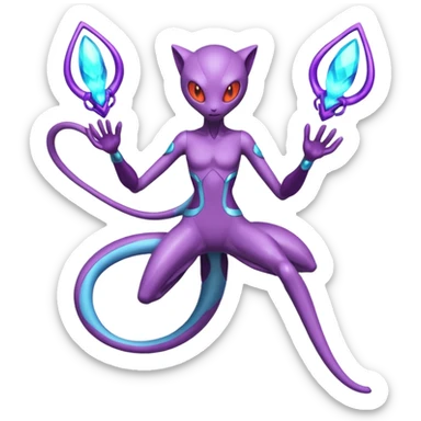 Deoxys-Mewtwo-Lunala-Fakémon-hybrid-creature (full body)  sticker