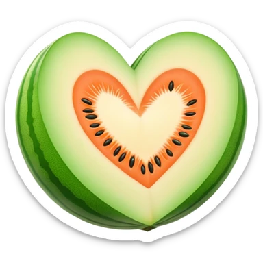 heart shaped melon fruit sticker