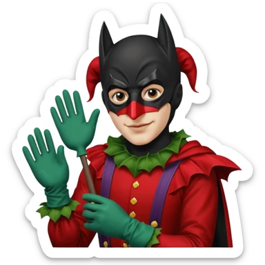 jester black and red mixed with an gardener and batman sticker