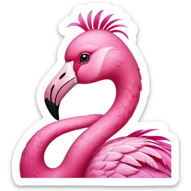 Flamingo painting a picture of a cat sticker