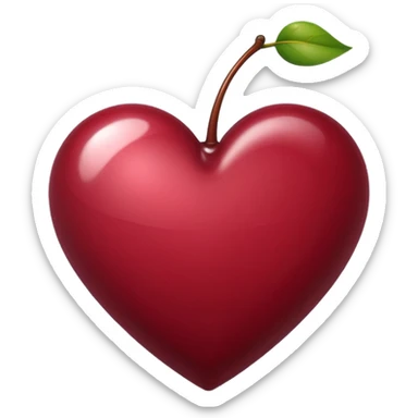 cherry color bordeux heart sticker