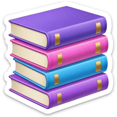 Blue pink and purple books  sticker