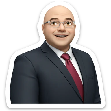 smiling man in formal attire sticker