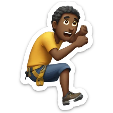 person who is trying to climb a rocky mountain sticker