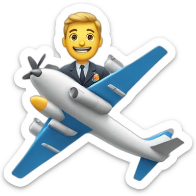 Un monsieur qui porte un avion sur sa tete sticker