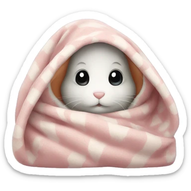 Bunny in blanket sticker