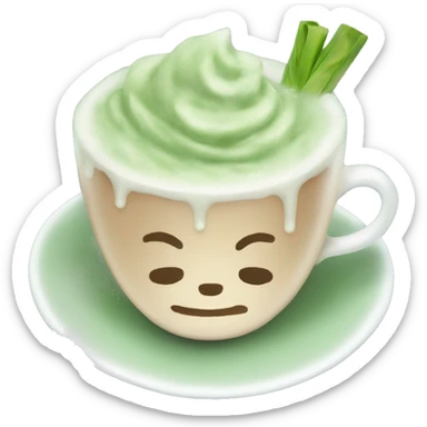 Cup of iced matcha latte sticker
