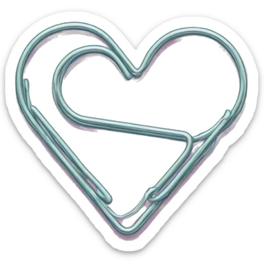 paper clip heart  sticker