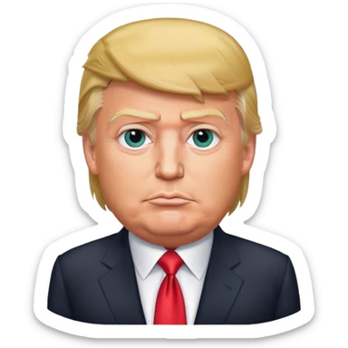 Photorealistic Donald Trump stands in a suit sticker