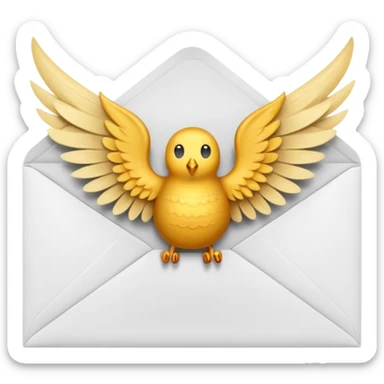 Envelope with wings sticker