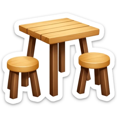 mesa de madera, alta, color madera natural, pequeña, con espacio para solo colocar dos sillas altas sticker