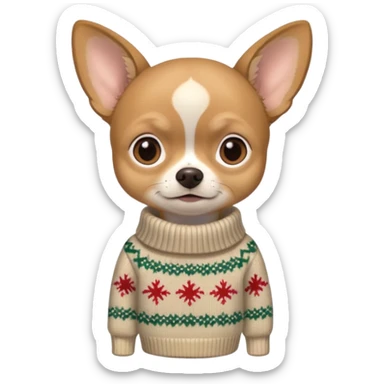 All Tan deer-head chihuahua sitting wearing a sweater sticker