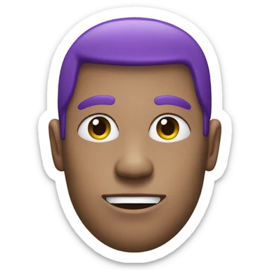 A human with his head looking like a thumb, and all in purple sticker