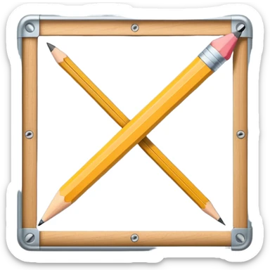 pencil and ruler crossing on a screen sticker