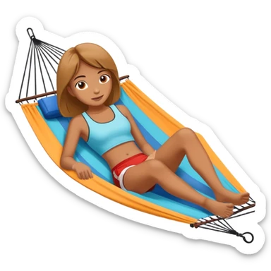 girl on a sports hammock sticker