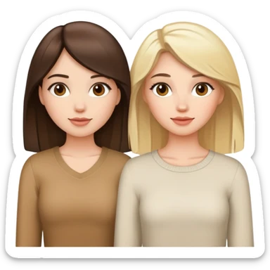 Brunette and blonde best friends  sticker