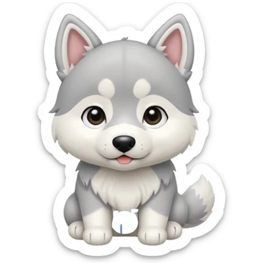 Chibi style Plush Siberian Husky  sticker