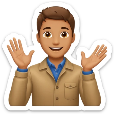 man clapping sticker