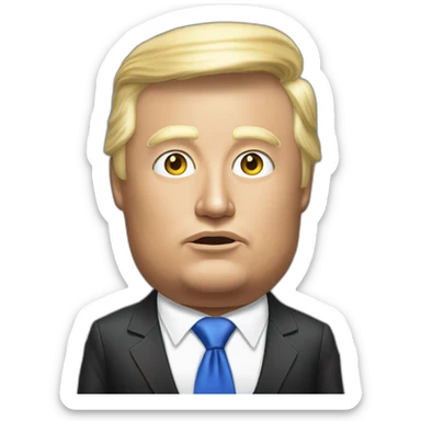 Elon musk dressed up as trump with a trump wig sticker