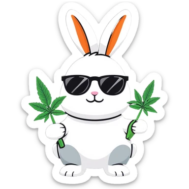 Easter Bunny with Marijuana sticker