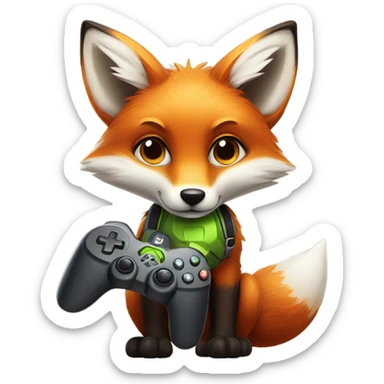 detailled kawaii fox with nvidia controller sticker