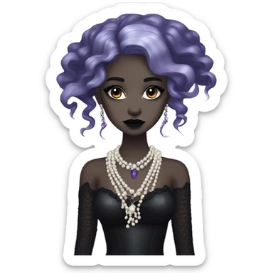 goth mermaid hime girl sticker