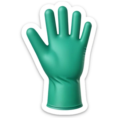 Green medical glove  sticker