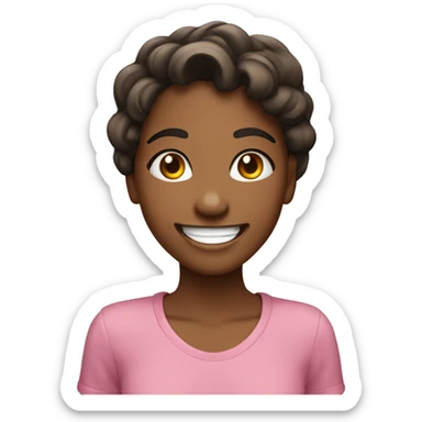 Happy girl with dimples  sticker