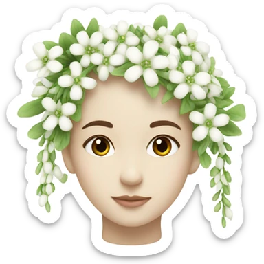 white flowers chain  sticker
