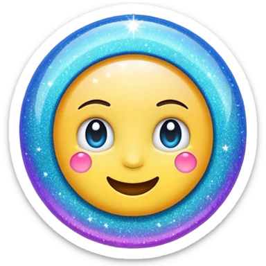 emoji of sparkling shiny glitter, with bright sparkles and shimmering particles, simple cute cartoon style sticker