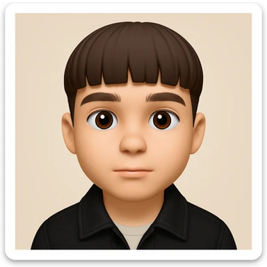 Create a realistic 3D emoji based on the photo, preserving facial details but without pimples and mustache, wearing a black denim jacket. The style should resemble a 3D emoji look. sticker