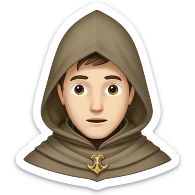 Medieval male commoner's hood with face opening sticker