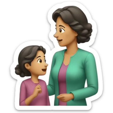 madre e hija discutiendo sticker