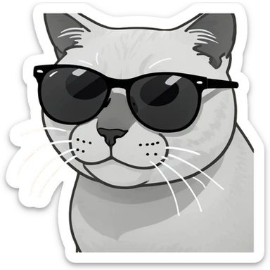 Cat with sunglasses sticker
