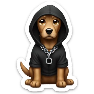 Dog with a chain and black hoodie sticker