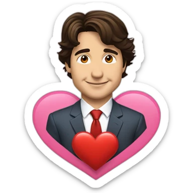 Justin trudeau with a heart sticker