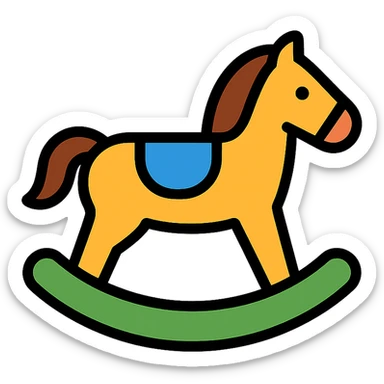 colored rocking horse icon sticker