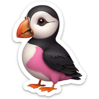 pink puffin steam blow steam sticker