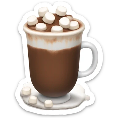 Hot chocolate with marshmellows sticker