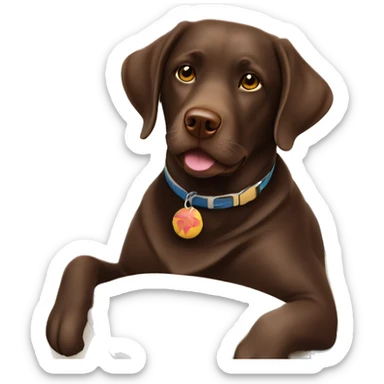 Chocolate Labrador chilling at the beach  sticker