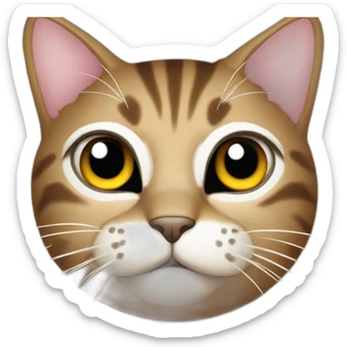 cat staring with suspecting eyes sticker