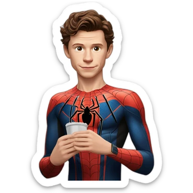 Tom Holland with mayonaise and he’s Spider-Man suite sticker