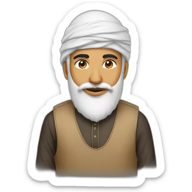Indian Hyderabadi Muslim men with beard and skull cap sticker