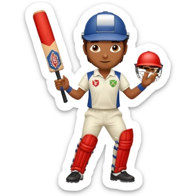 Brown Guy Playing Cricket sticker