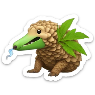 pangolin smoking a weed sticker