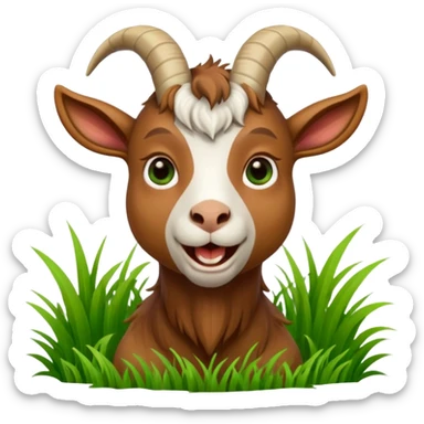 goat with grass in his mouth sticker