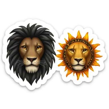 Tattoo of Black Lives Matter and a tattoo of a sun on a lion  sticker