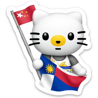 Hello Kitty holding Philippines flag sticker