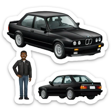 black bmw e30 sticker